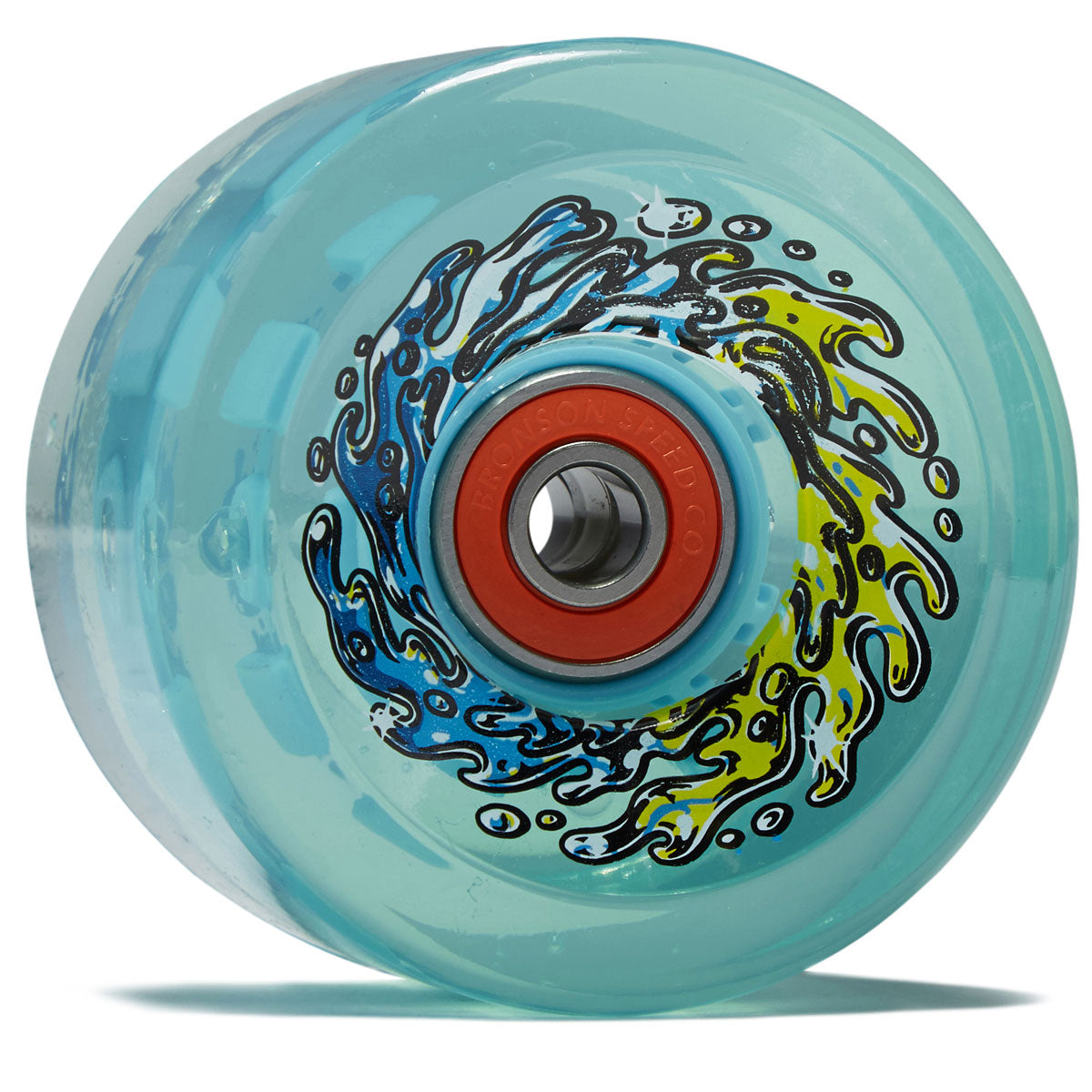 Slime Balls Chrome Light Ups OG Slime 78a Skateboard Wheels - Trans Blue - 66mm image 1