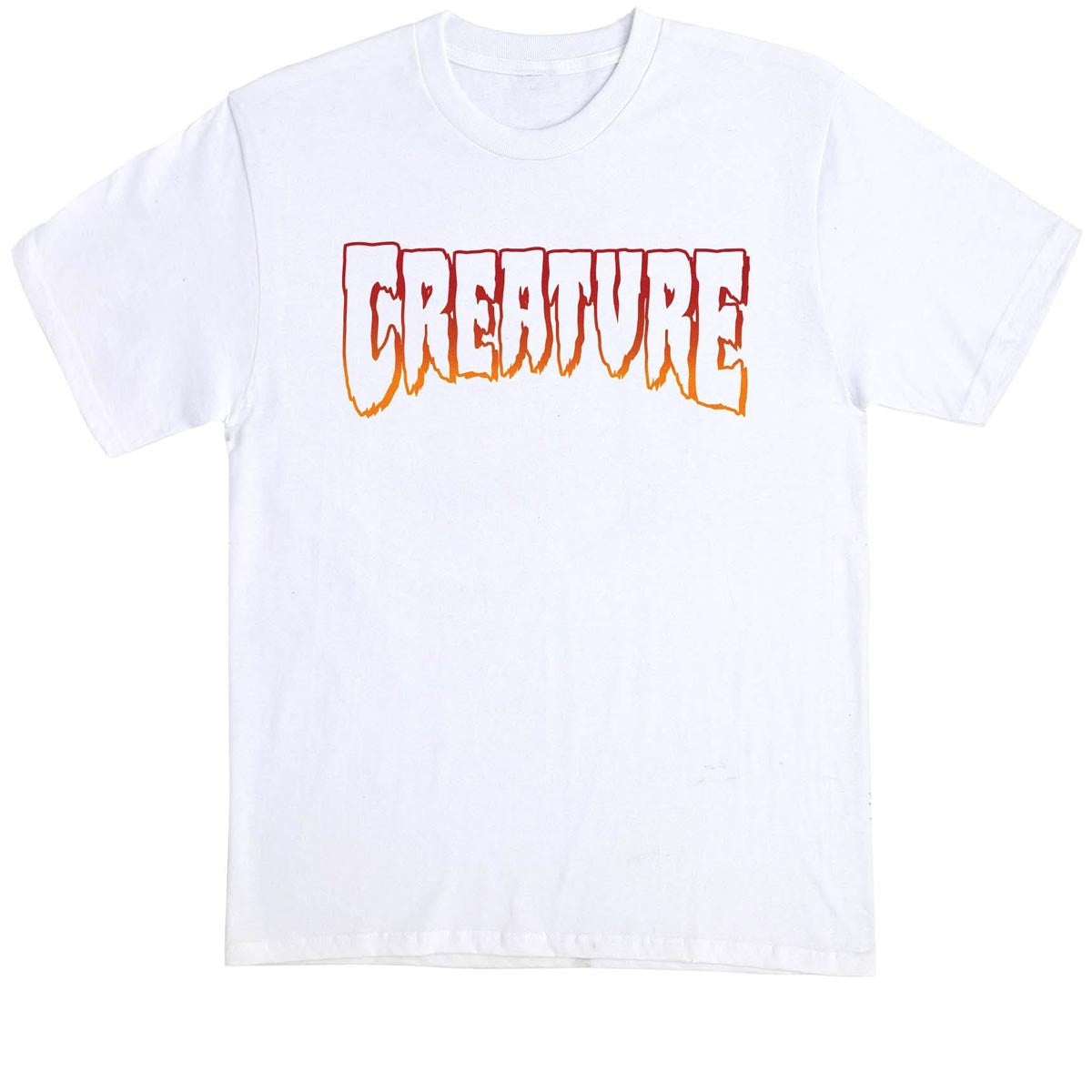 Creature Logo Outline T-Shirt - White/Red image 1