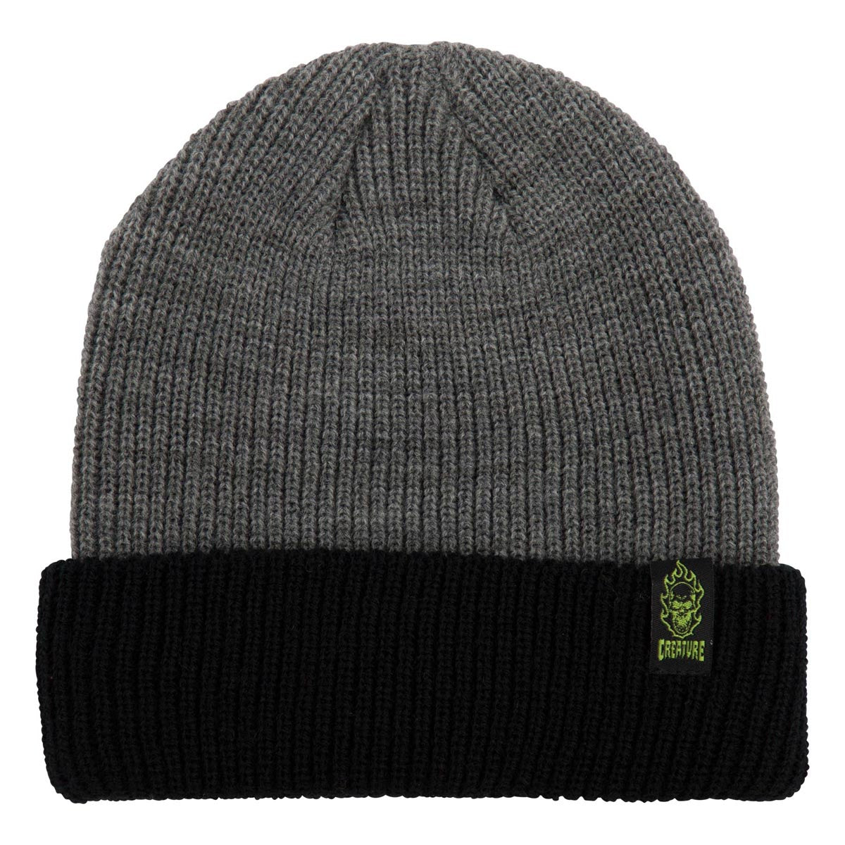 Creature Bonehead Label Long Shoreman Beanie - Black/Grey image 1