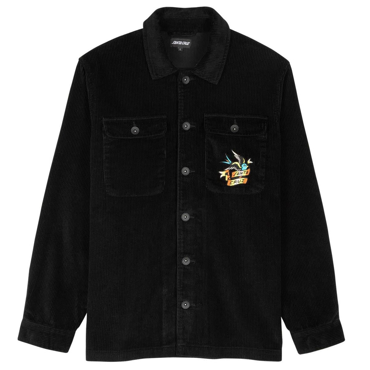 Santa Cruz Sommer Sparrow Long Sleeve Corduroy Shirt - Black image 1