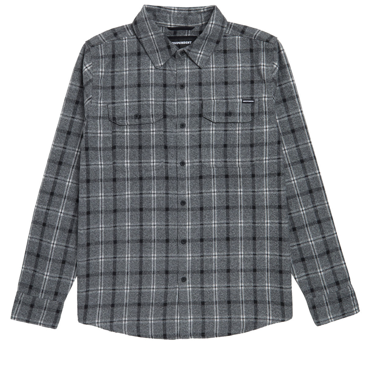 Independent Belmont Long Sleeve Flannel Shirt - Grey/Black image 1