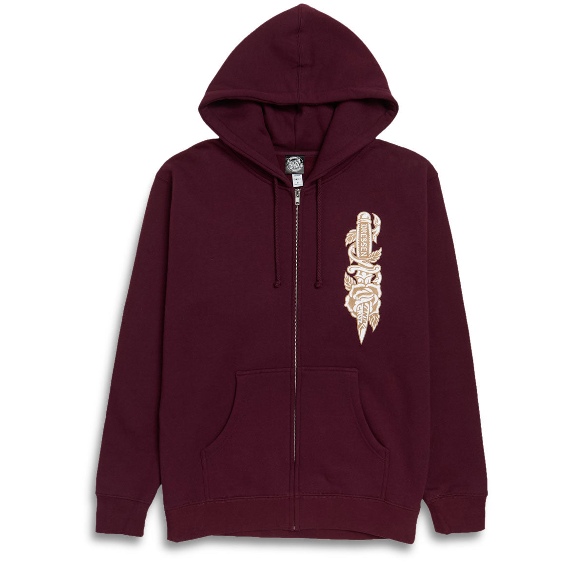 Santa Cruz Dressen Rose Dagger Opus Zip Hoodie - Maroon image 1