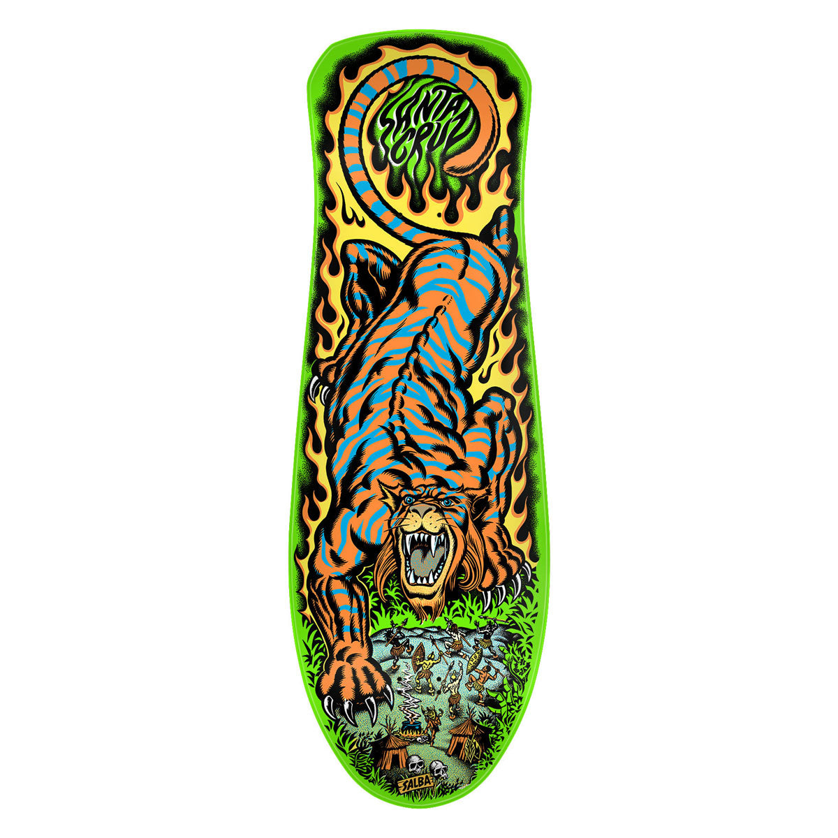 Santa Cruz Salba Tiger Reissue Skateboard Deck - Green - 10.30