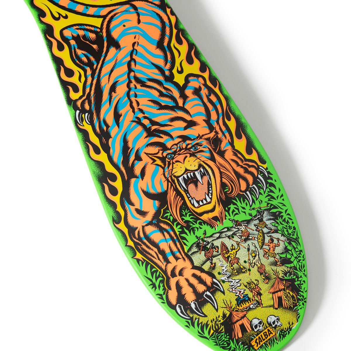 Santa Cruz Salba Tiger Reissue Skateboard Deck - Green - 10.30