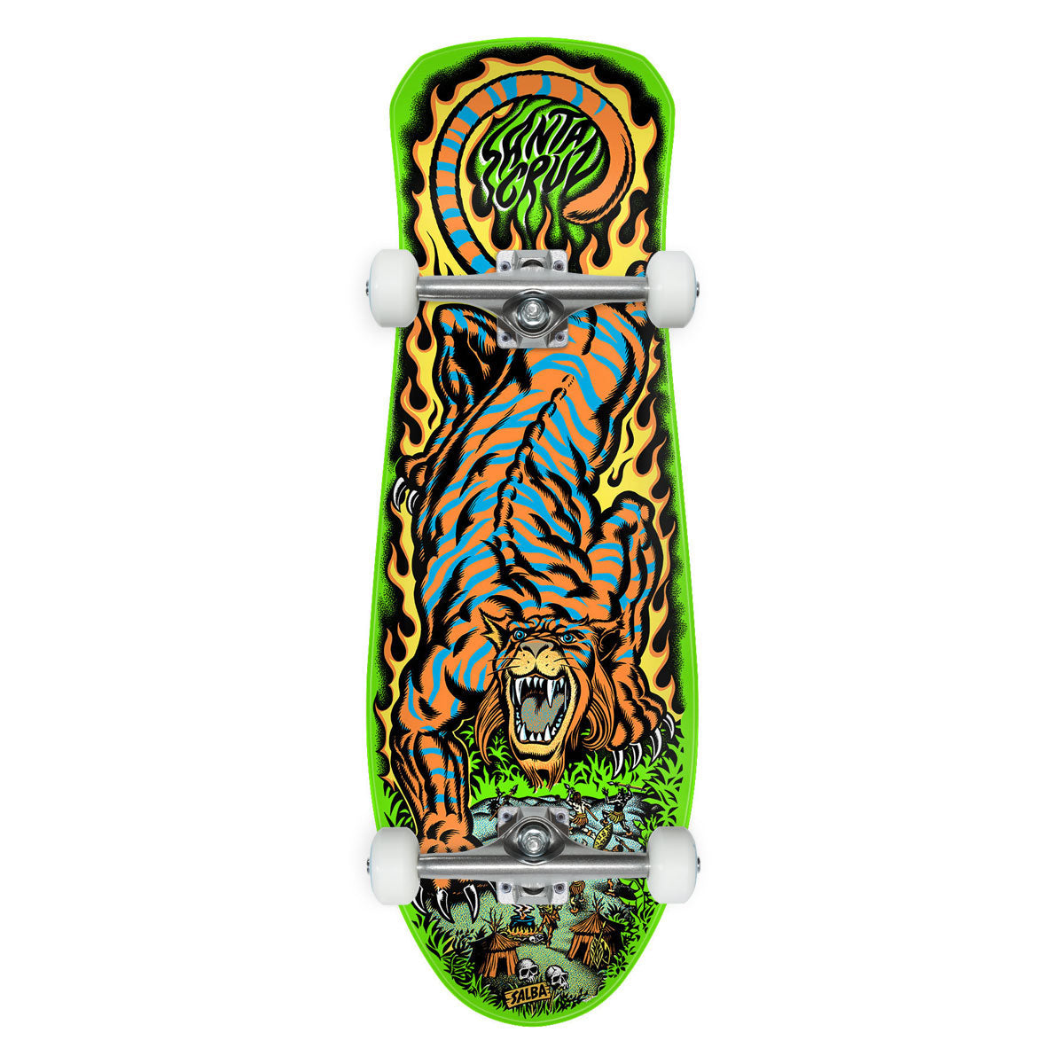 Santa Cruz Salba Tiger Reissue Skateboard Complete - Green - 10.30