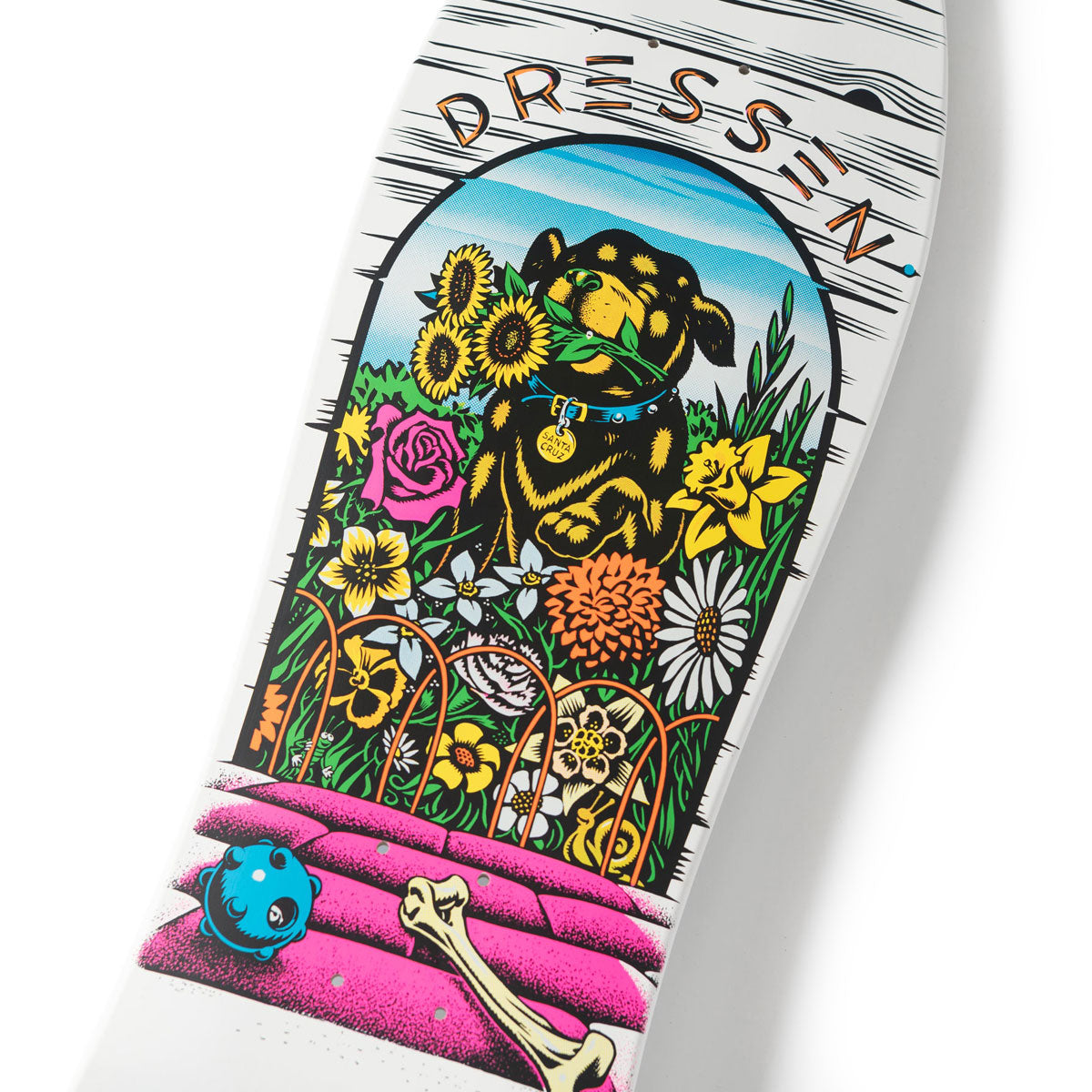 Santa Cruz Dressen Pup Reissue Skateboard Deck - White - 9.50