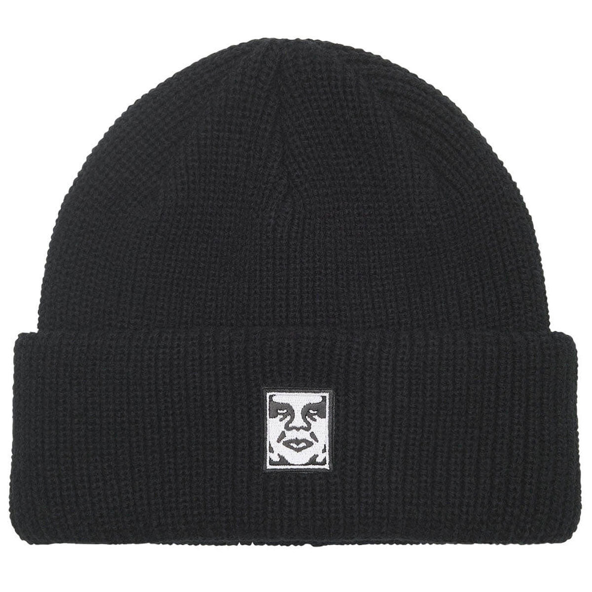 Obey Mid Icon Patch Cuff Beanie - Black image 1