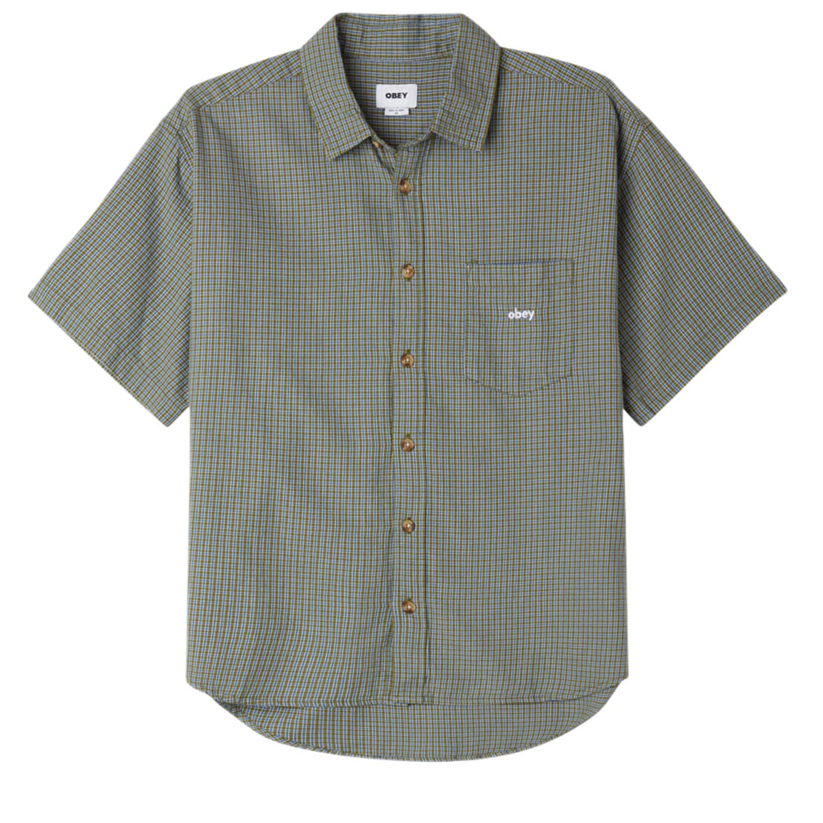 Obey Bigwig Proof Woven Shirt - Moss Green Multi image 1