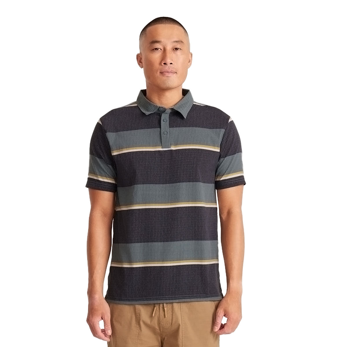 Roark Bless Up Polo Shirt - Forest Stripe image 1