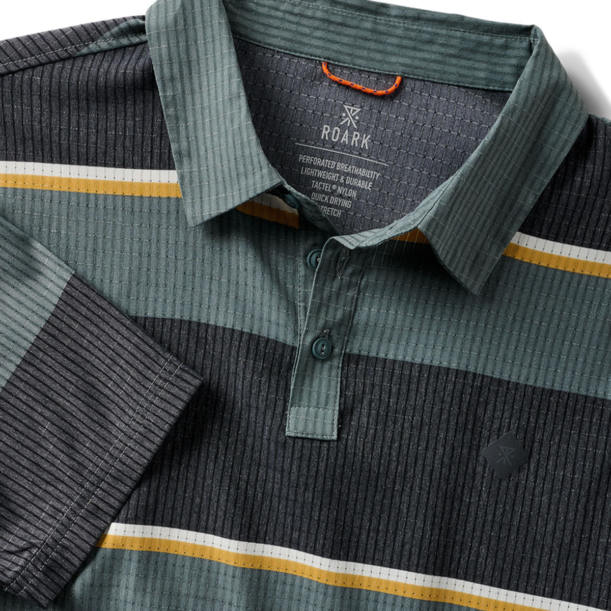 Roark Bless Up Polo Shirt - Forest Stripe image 4