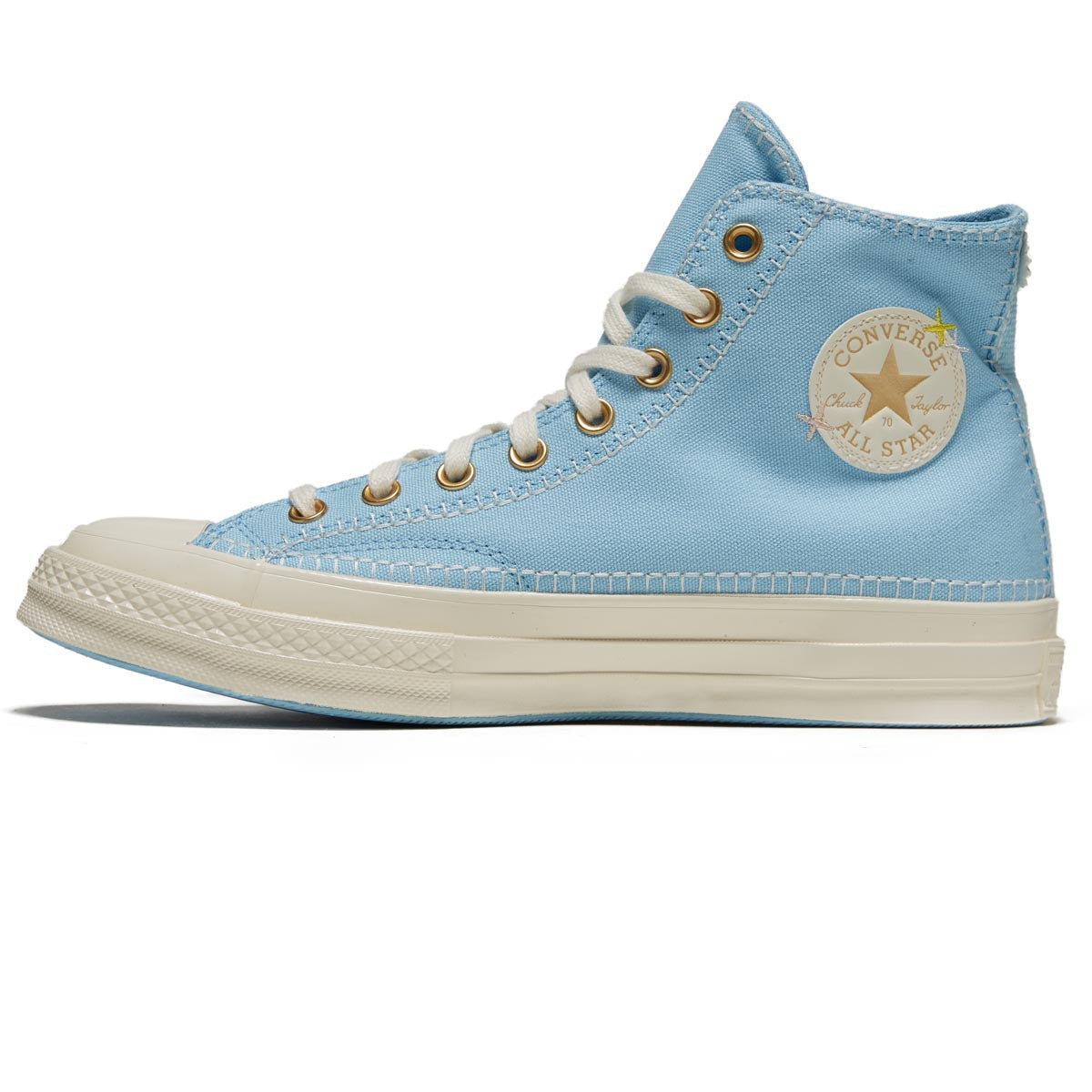 Converse Chuck 70 Hi Shoes - True Sky/Egret/Gold image 2