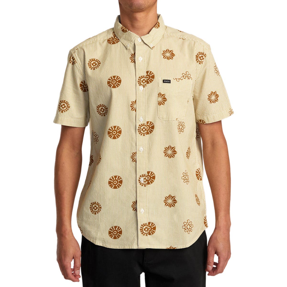 RVCA Endless Seersucker Shirt - Gold image 1