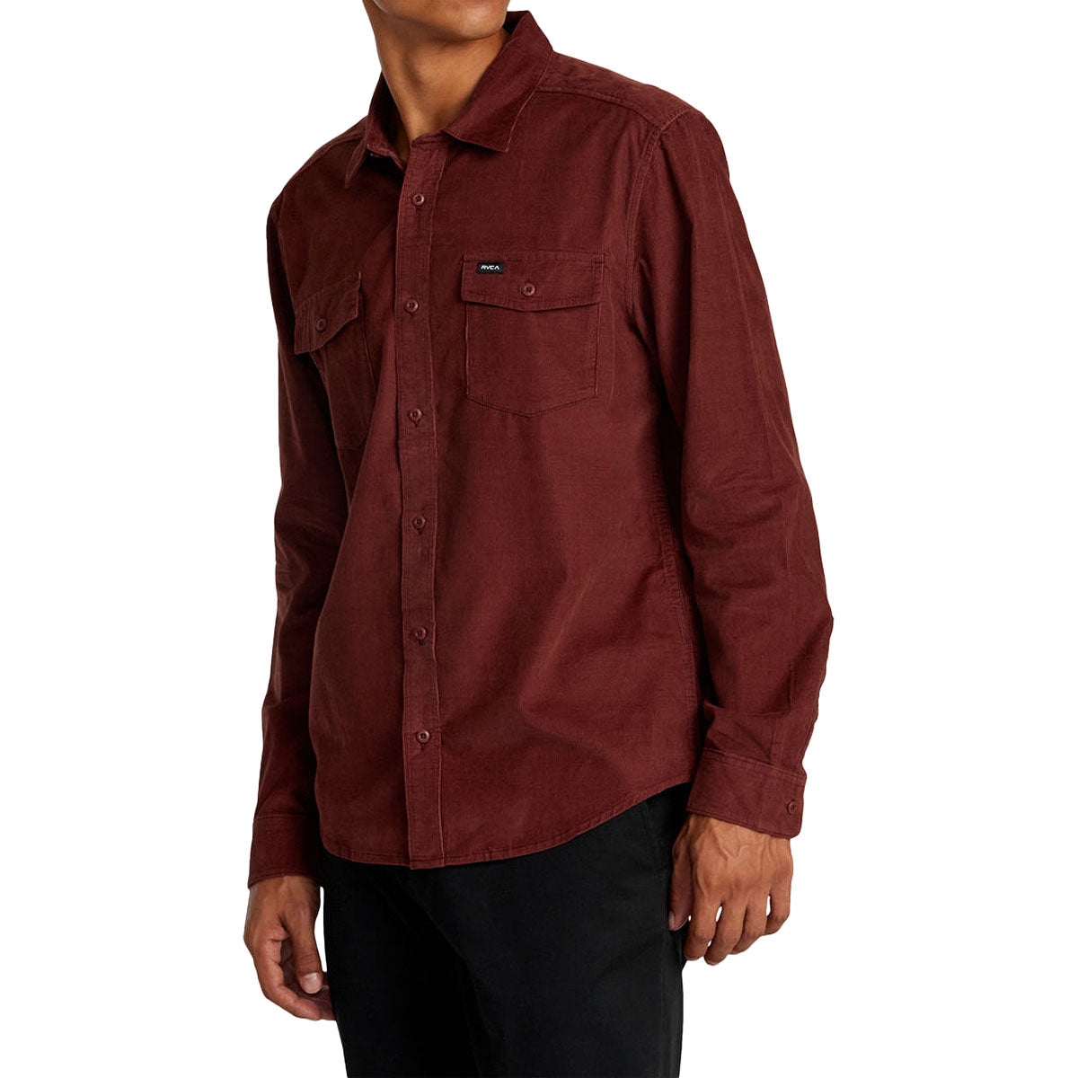 RVCA Freeman Cord Long Sleeve Shirt - Red Earth image 1