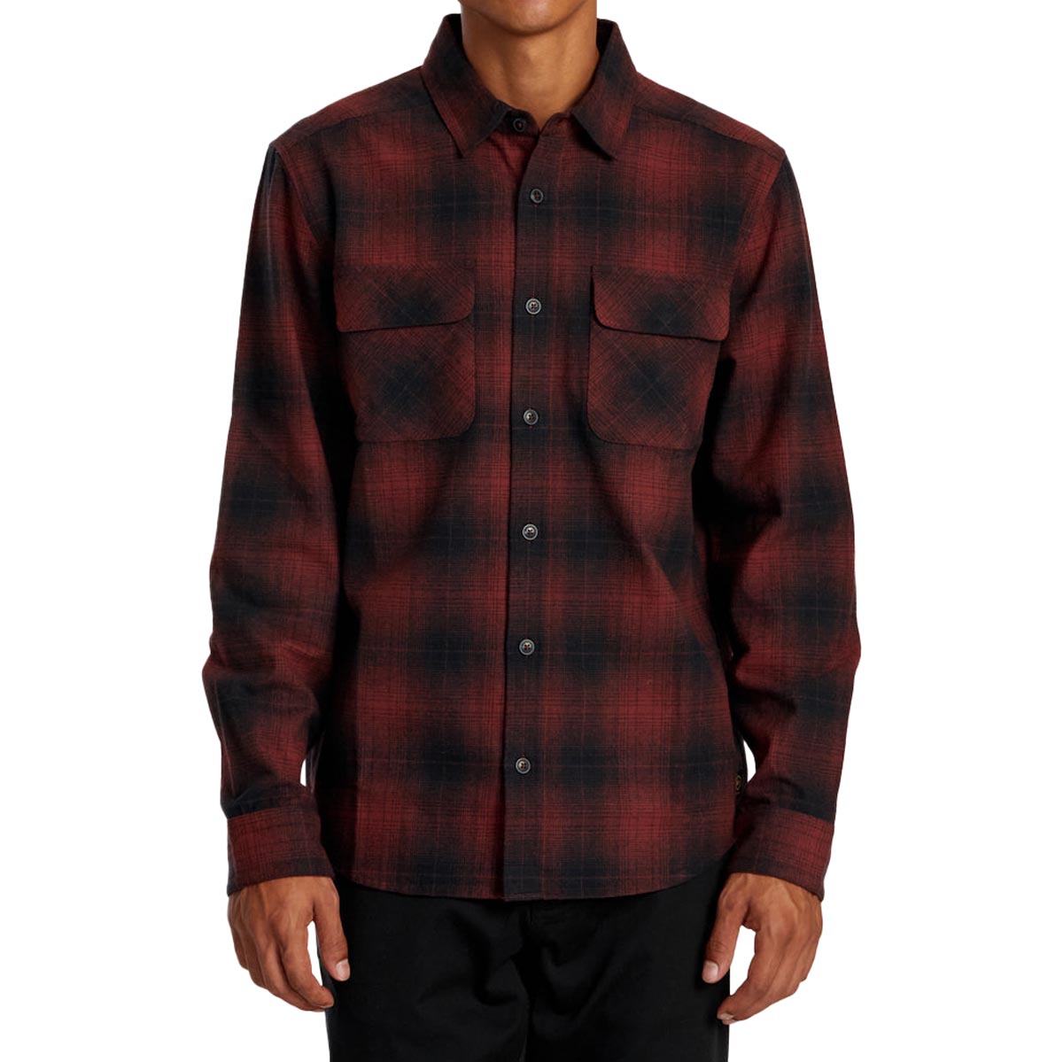 RVCA Dayshift Flannel Long Sleeve Shirt - Red Earth image 1