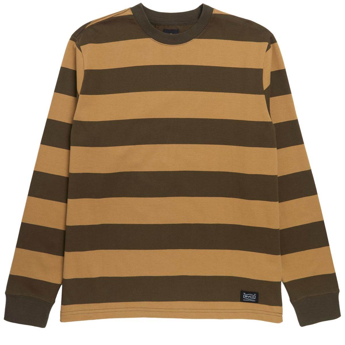 RVCA Chainmail Stripe Long Sleeve Shirt - Camel image 1