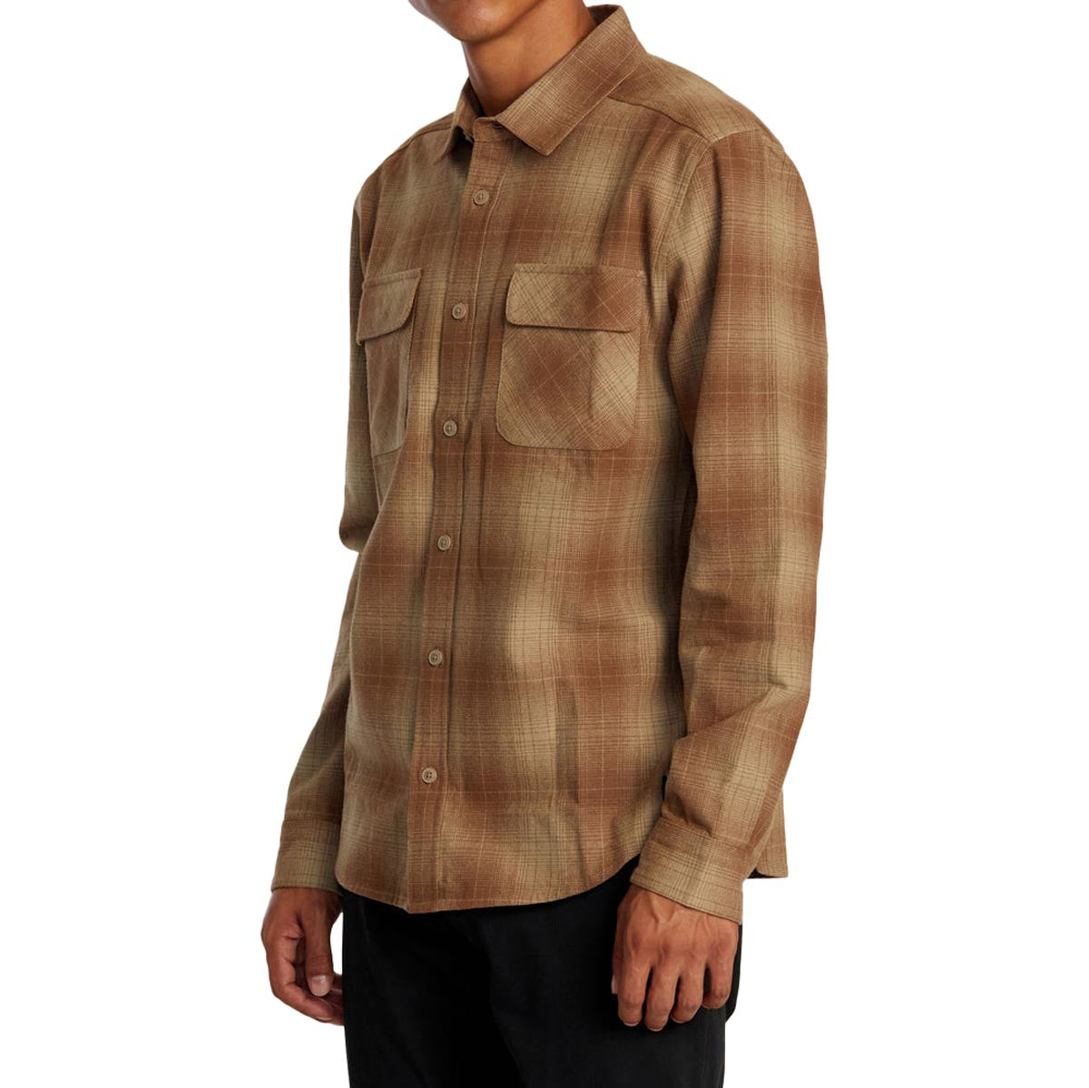 RVCA Dayshift Flannel Long Sleeve Shirt - Wood image 3