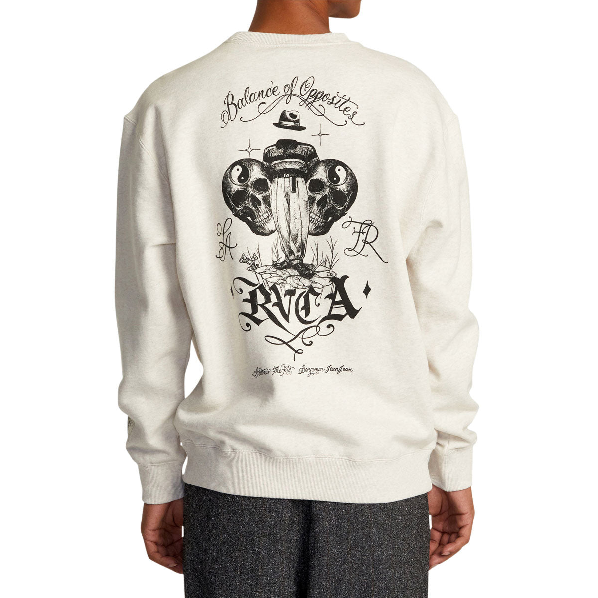 RVCA Invisible Man Crewneck Sweatshirt - Oatmeal Heather image 1