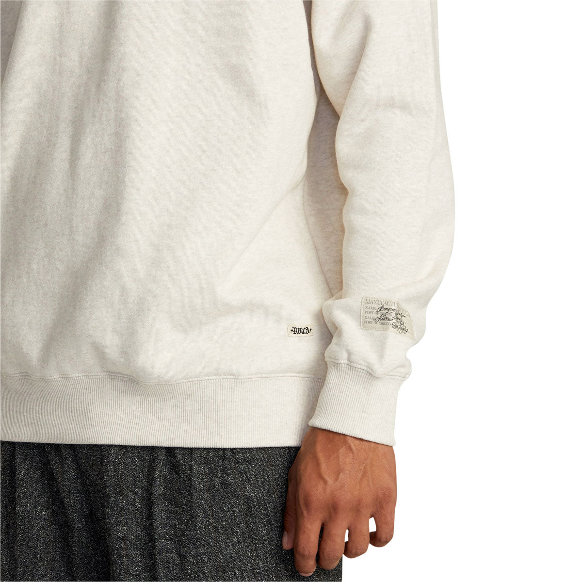 RVCA Invisible Man Crewneck Sweatshirt - Oatmeal Heather image 4