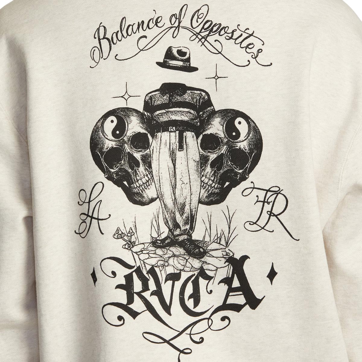 RVCA Invisible Man Crewneck Sweatshirt - Oatmeal Heather image 5