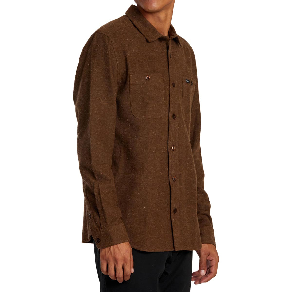 RVCA Harvest Neps Flannel Long Sleeve Shirt - Bombay Brown image 4