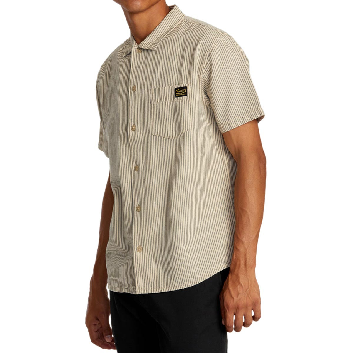 RVCA Dayshift Stripe II Shirt - Latte image 3