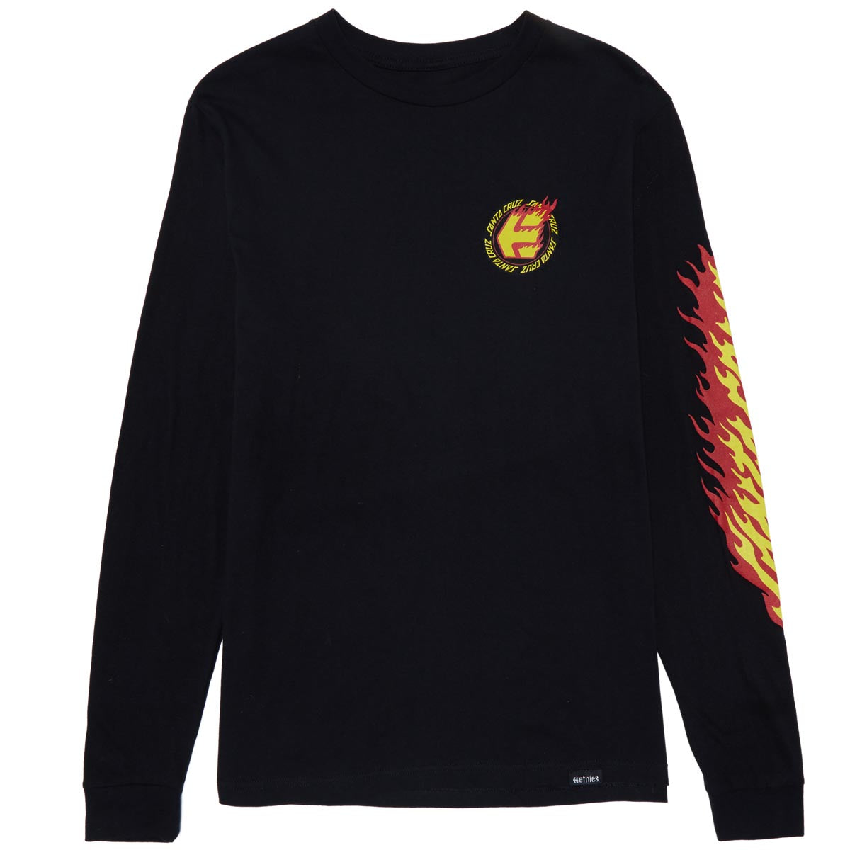 Etnies x Santa Cruz Flame Long Sleeve T-Shirt - Black image 1