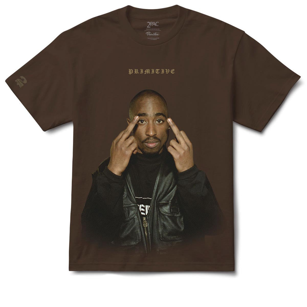 Primitive x Tupac Icon Heavyweight T-Shirt - Brown image 1