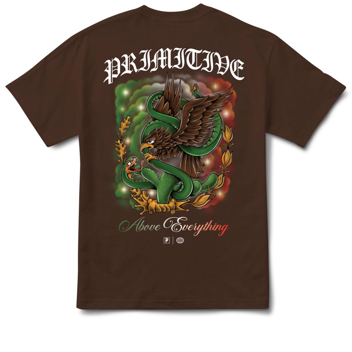 Primitive Por Vida Heavyweight T-Shirt - Brown image 1