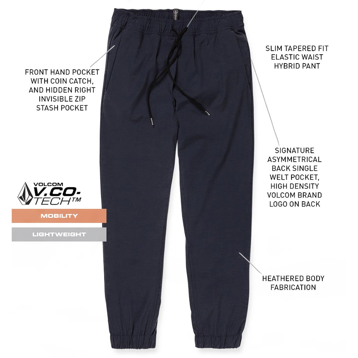 Volcom Frickin Cross Shred Jogger Pants - Navy image 3