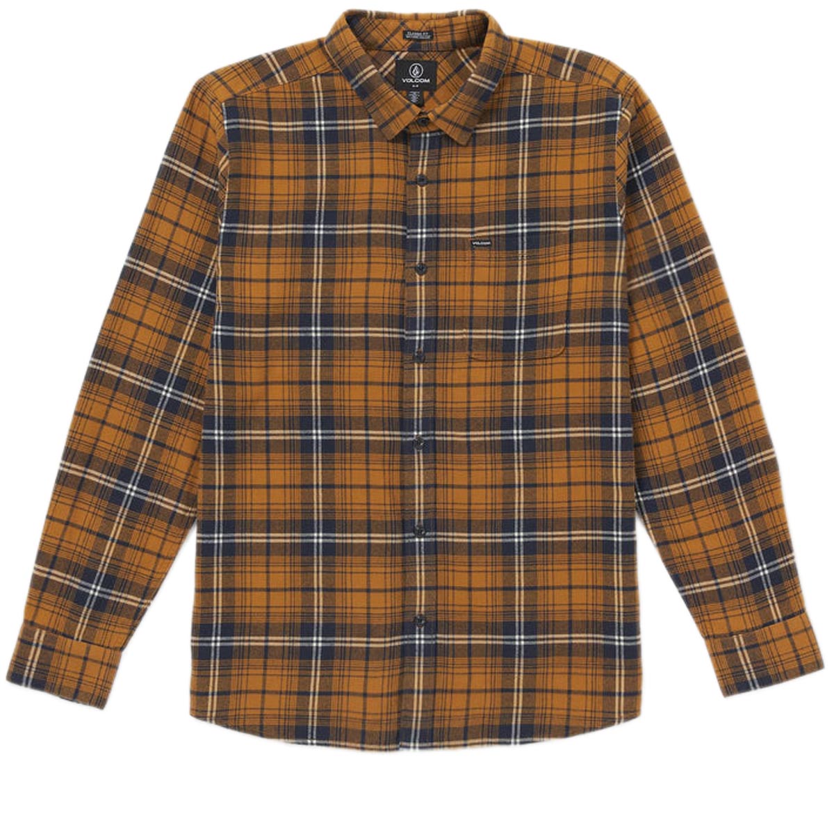 Volcom Caden Plaid Long Sleeve Shirt - Chestnut Brown image 1