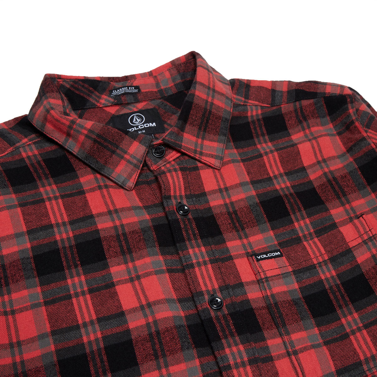 Volcom Caden Plaid Long Sleeve Shirt - Cranberry image 3