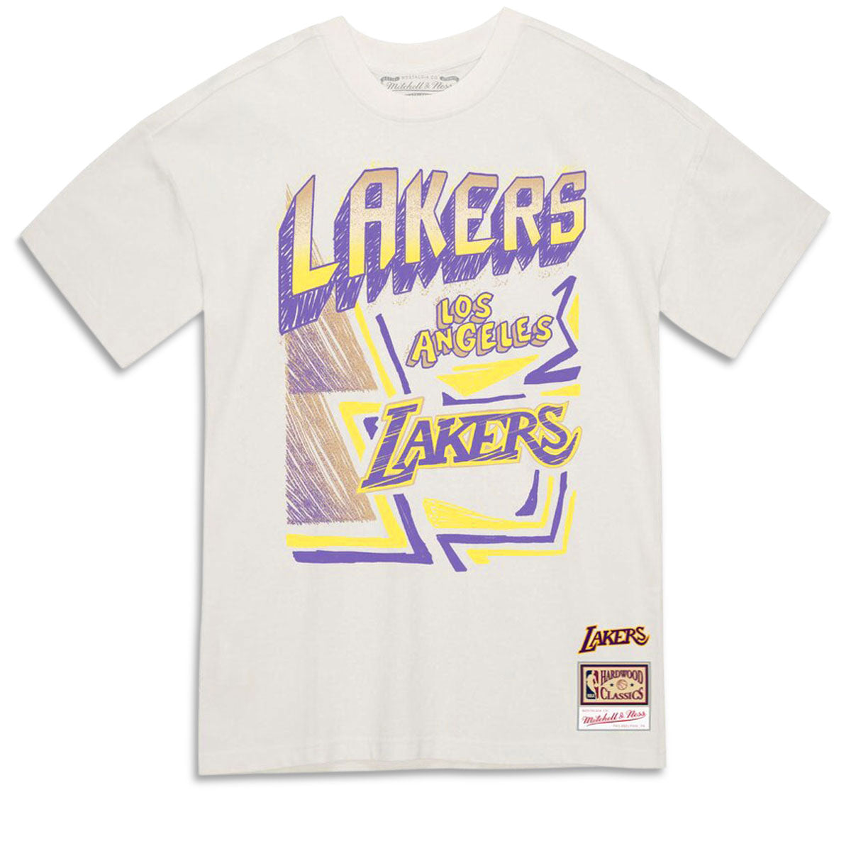 Mitchell & Ness x NBA Sidewalk Sketch Lakers T-Shirt - Off White image 1