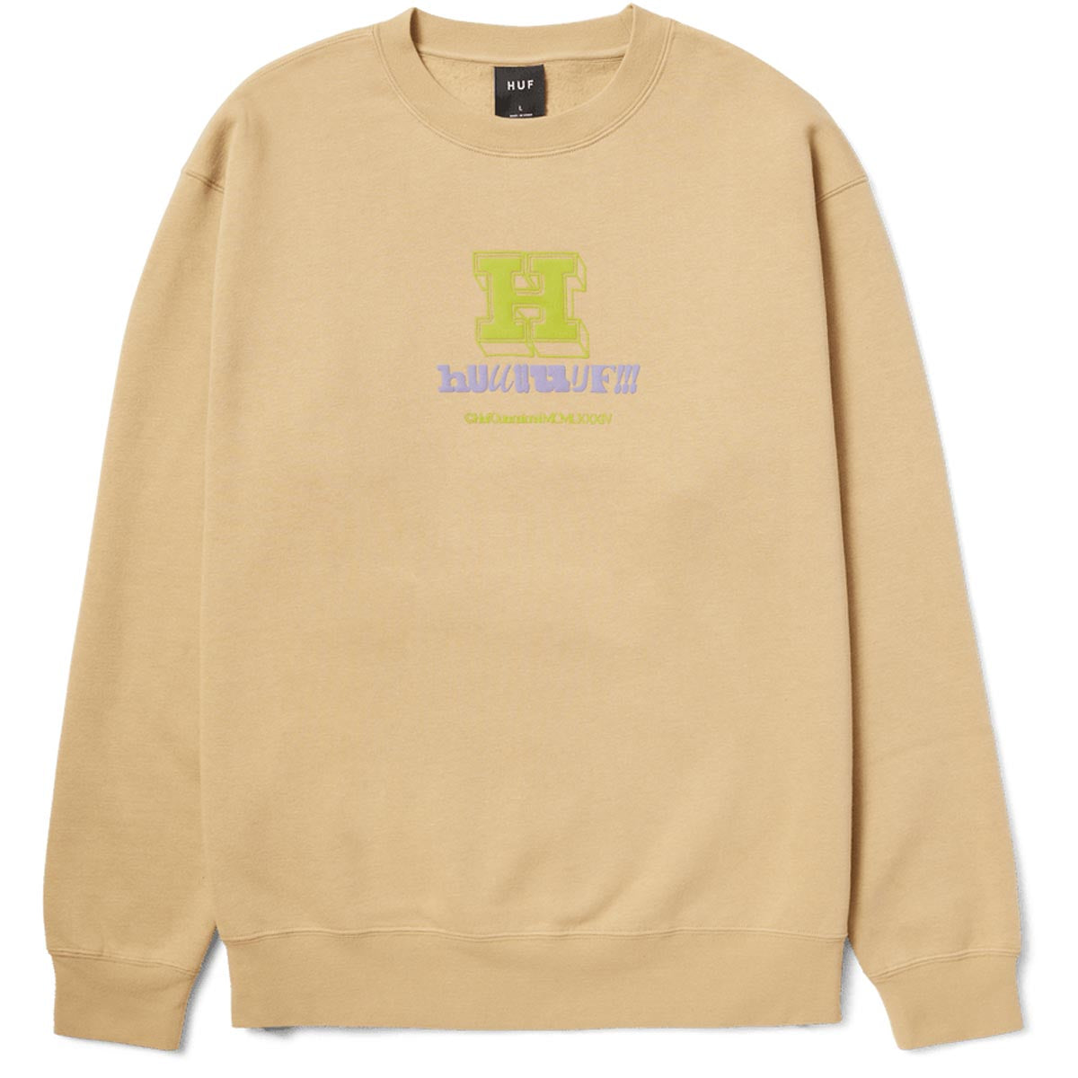 HUF Huuuf Crewneck Sweatshirt - Oatmeal image 1