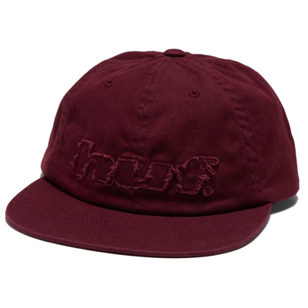 Huf Distressed Logo 5 Panel Hat - Raisin image 1