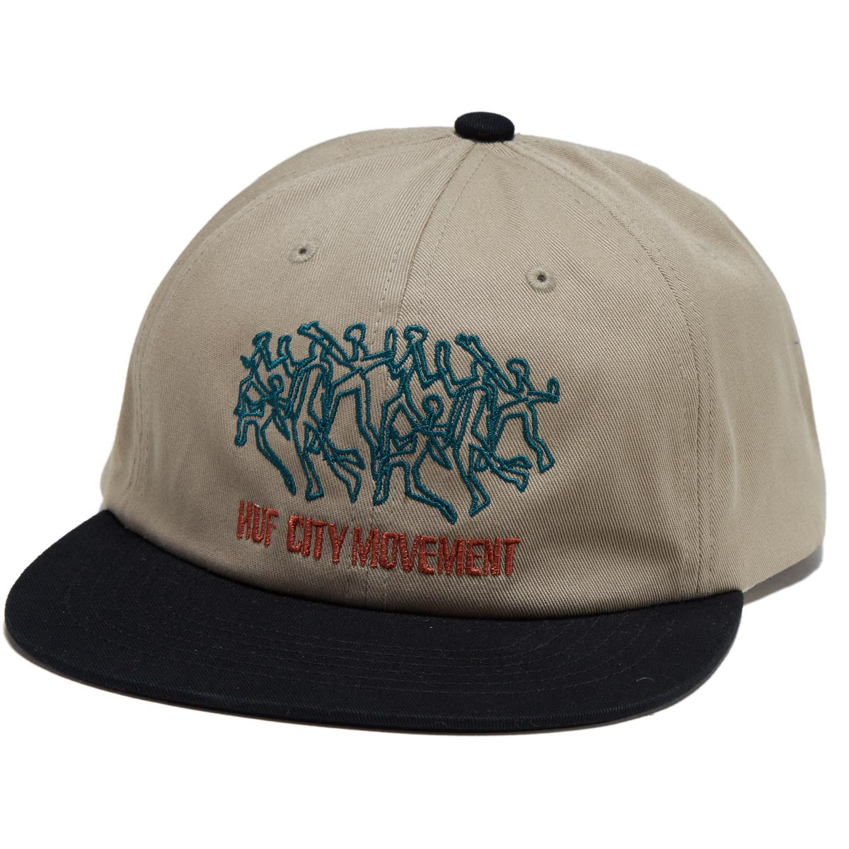 Huf Movement 6 Panel Snapback Hat - Brown image 1