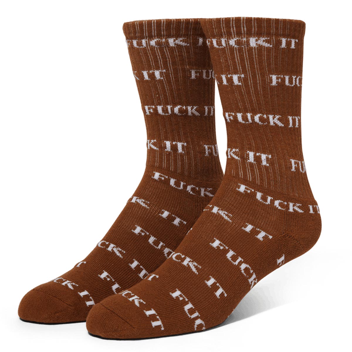 Huf Fuck It Socks - Brown image 1