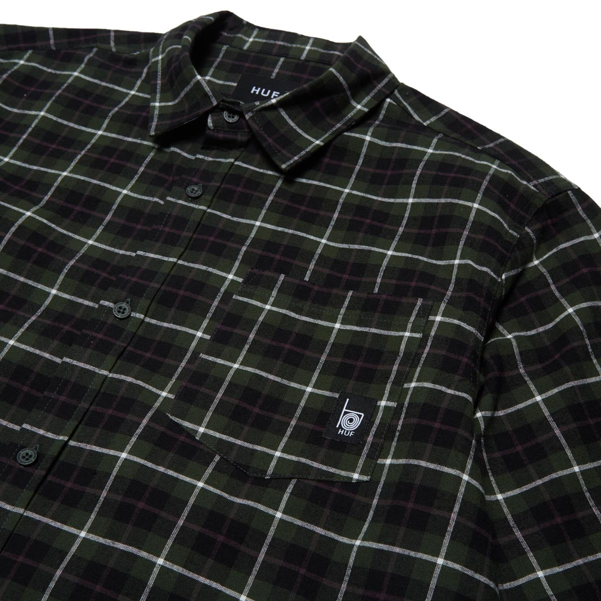 Huf Modal Long Sleeve Plaid Shirt - Olive image 2