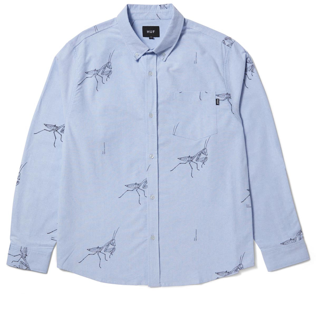 Huf Mantis Long Sleeve Oxford Shirt - Blue image 1