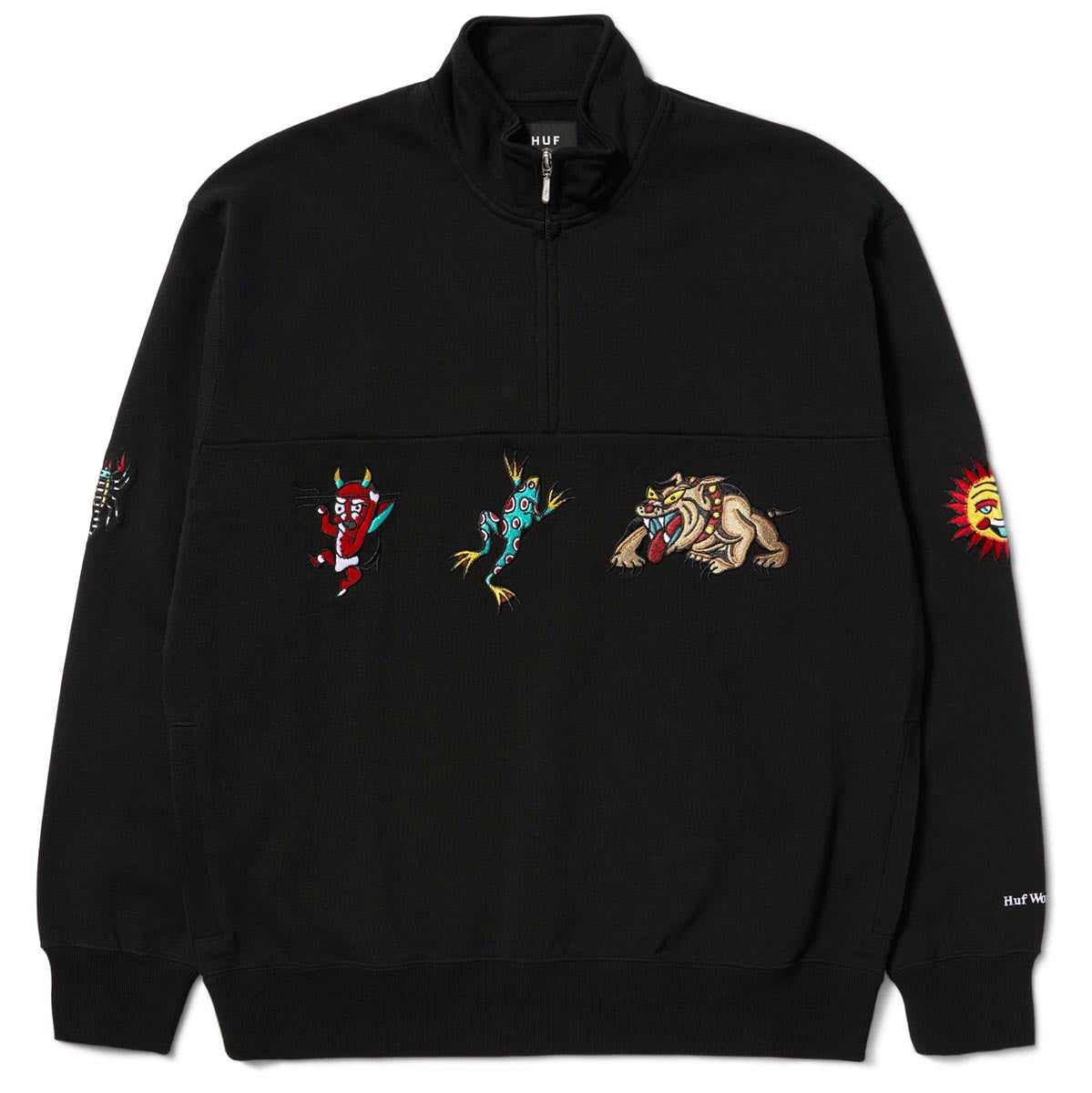 Huf Bledsoe Quarter Zip Fleece Sweatshirt - Black image 1