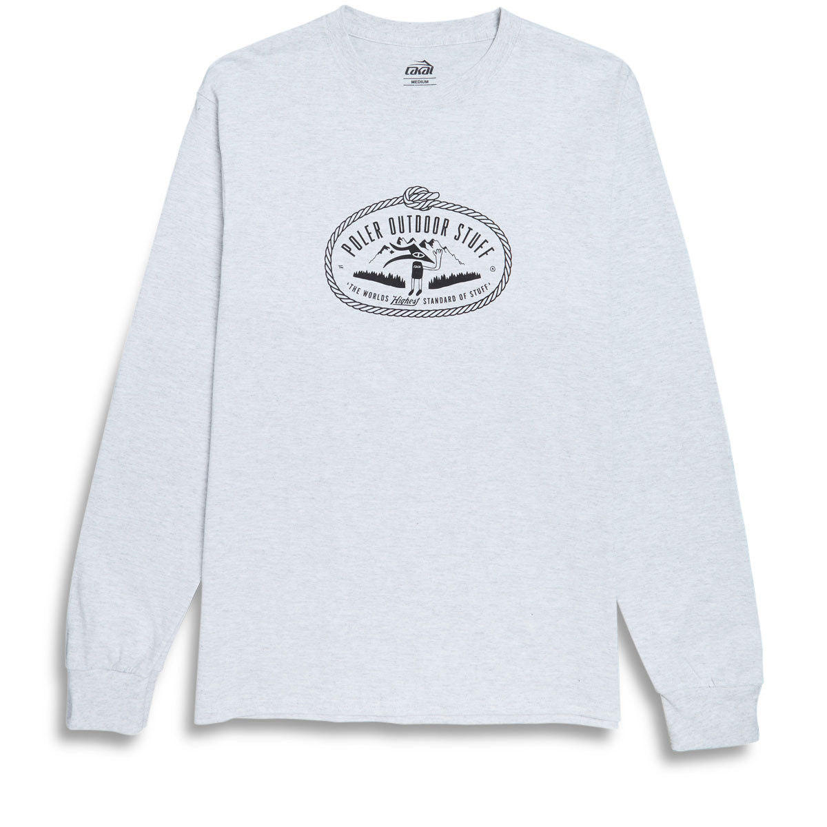 Lakai x Poler Outdoor Stuff Long Sleeve T-Shirt - Ash Heather image 1