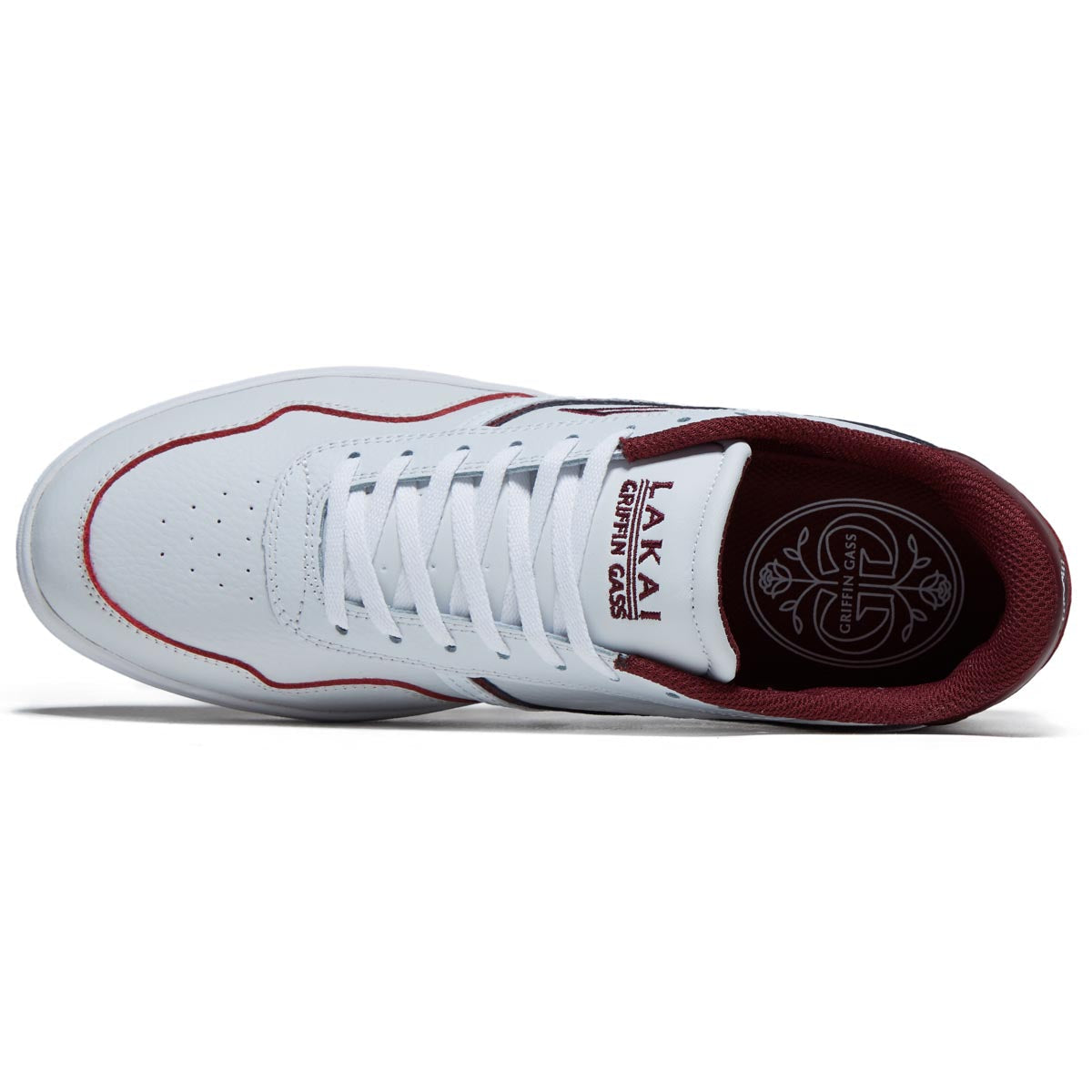 Lakai Terrace Shoes - White/Burgundy Leather image 3