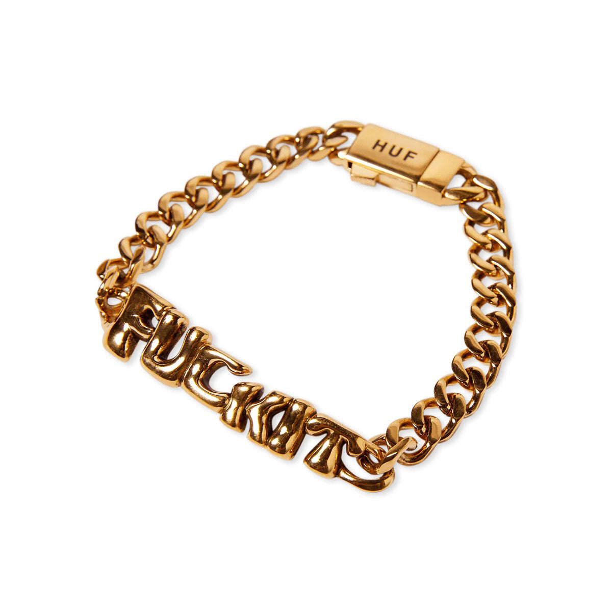 HUF Fuck It Warped Id Bracelet Accessories - Gold image 2