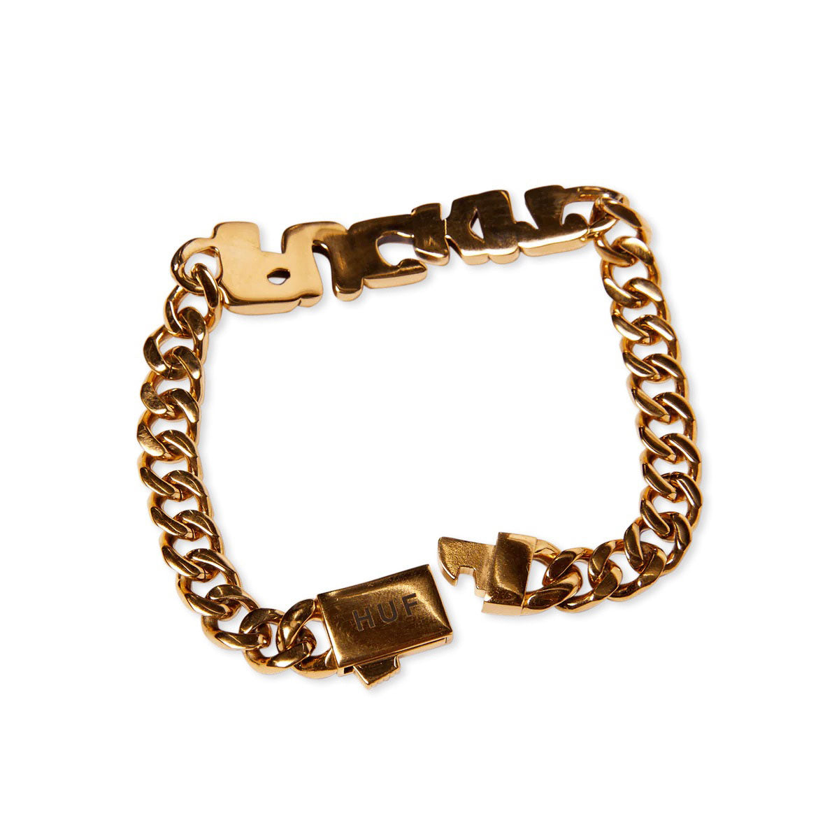 HUF Fuck It Warped Id Bracelet Accessories - Gold image 4