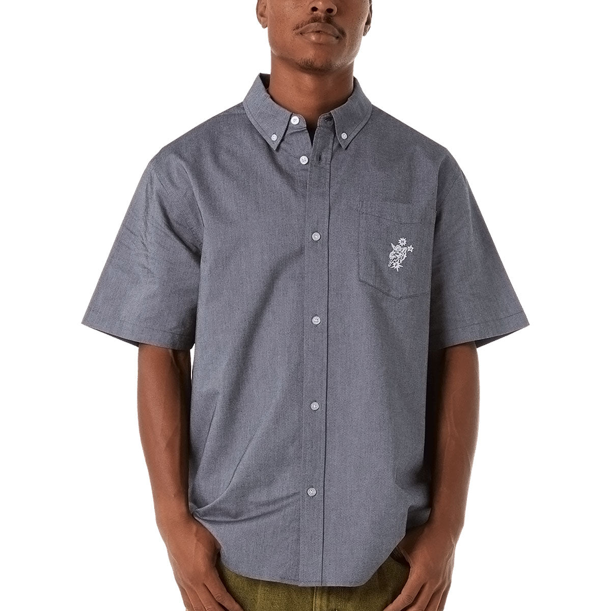 HUF Icarus Oxford Shirt - Washed Black image 4