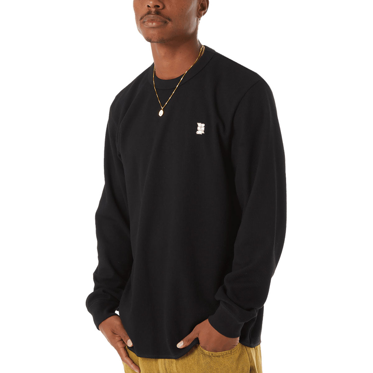 HUF Shrader Long Sleeve Thermal Shirt - Black image 1