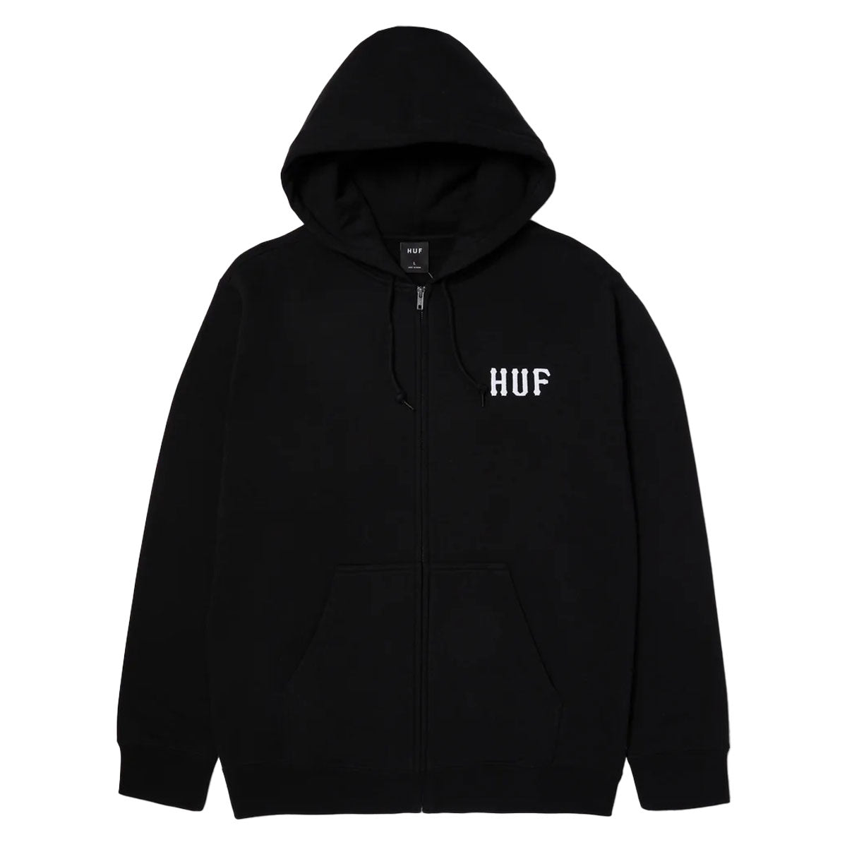 HUF Set Classic Logo Full Zip Hoodie - Black image 1