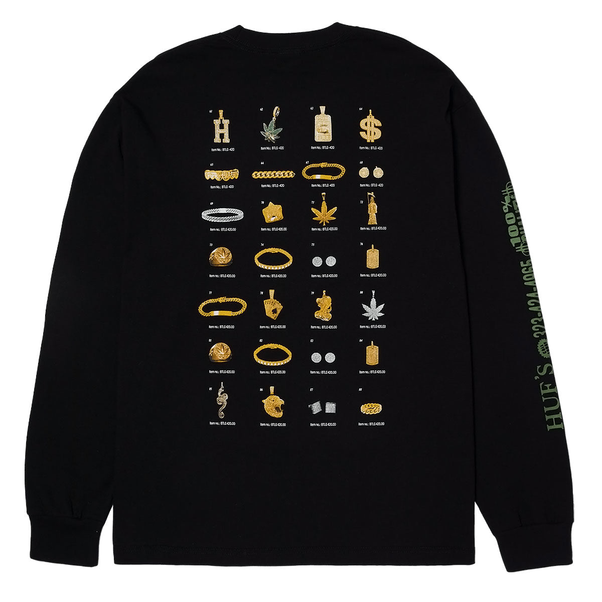 HUF Jewelry Long Sleeve T-Shirt - Black image 2