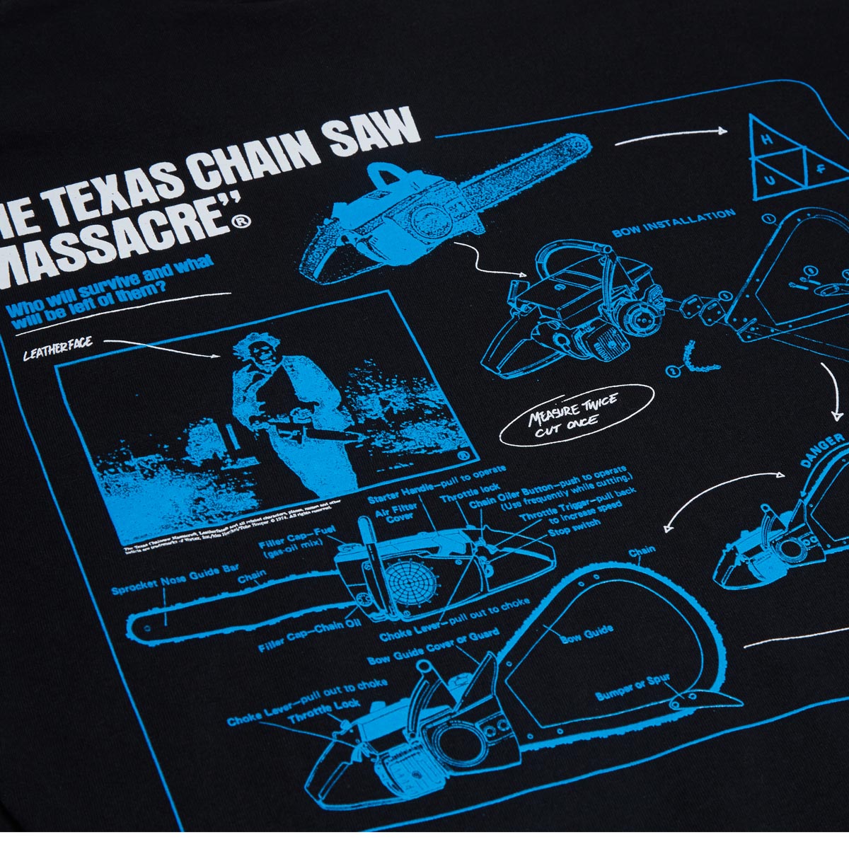 Huf x Texas Chainsaw Massacre Fear T-Shirt - Black image 4