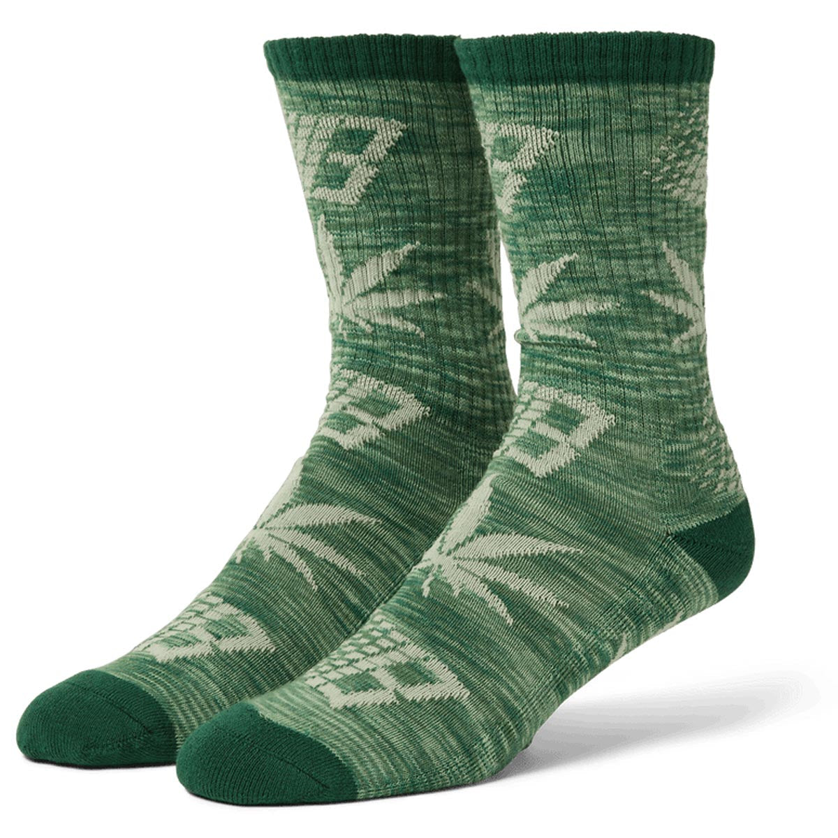 Huf x Bronze 56k Plantlife Marled Socks - Green image 1