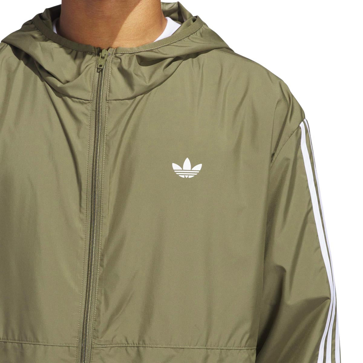 Adidas Windbreaker Jacket - Olive Strata/White image 4